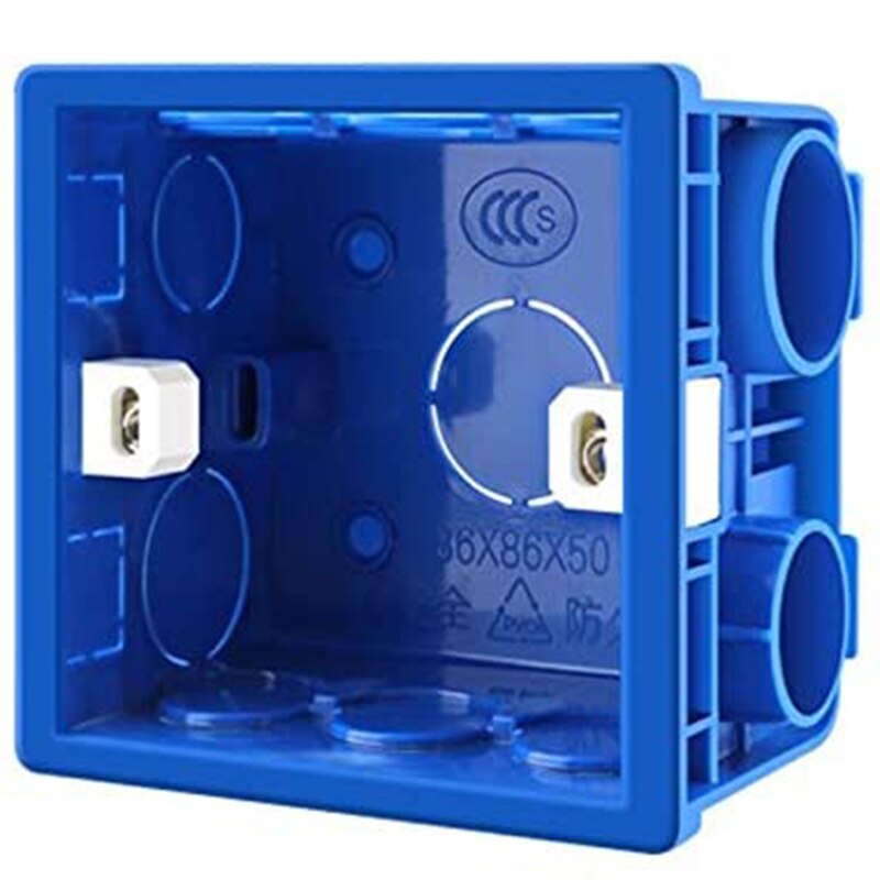 Adjustable 86 Switch Socket Box,Mount Back Dark Box PVC 50mm Depth Wall Switch Wall Socket Mounting Cette BOX,12 PCS