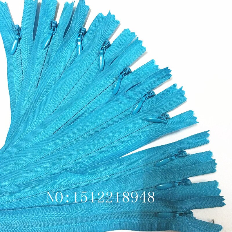50 stücke Bunte Nylon 3 # Geschlossenen Ende Unsichtbaren Reiß 12 zoll (30cm) schneider Nähen Handwerk 20 Farbe: Himmel Blau