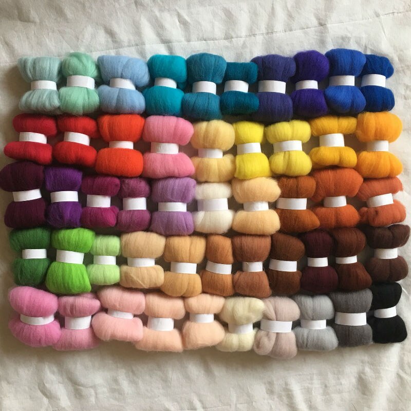 1Set 250G Mix 50 Kleuren Merino Vilten Wol Tops Zachte Zwervende Wol Fibre Voor Naaldvilten Nat Vilten diy Pop Handwerken: Default Title