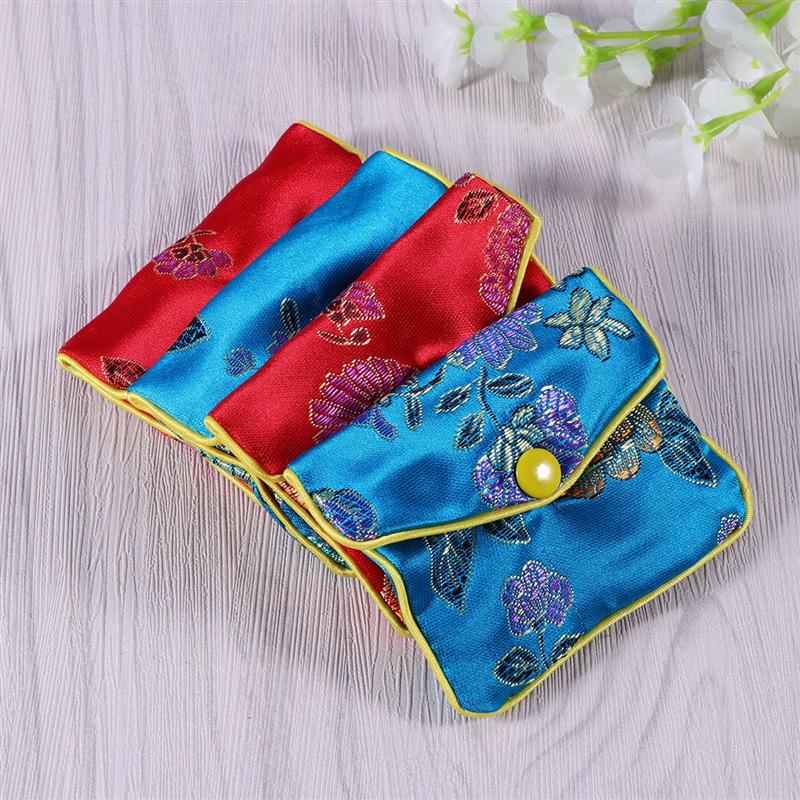 12pcs Chinese Traditional Brocade Pouch Coin Purse Embroidery Pouch Jewelry Bag