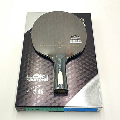 LOKI V9 Ebenholz Kohlenstoff Tischtennis Klinge Professionelle Tischtennis Schläger beleidigend Bogen Klingeln Pong Klinge: lang handhaben