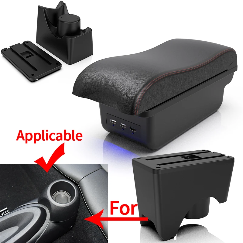 Para MINI Cooper caja de reposabrazos para Countryman R50 R52 R53 R56 R57 R58 R60 F55 F56 F57 F60 caja de reposabrazos de coche accesorios de reequipamiento