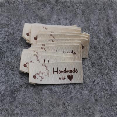 200pcs handmade label in stock/clothing printed cotton labels/clothing/garment printed tag/Retro cotton name labels: Gun Metal