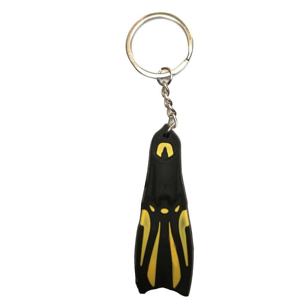 Mini Scuba Diving Fin portachiavi portachiavi Flipper portachiavi Diver Diving Gift: Black Yellow