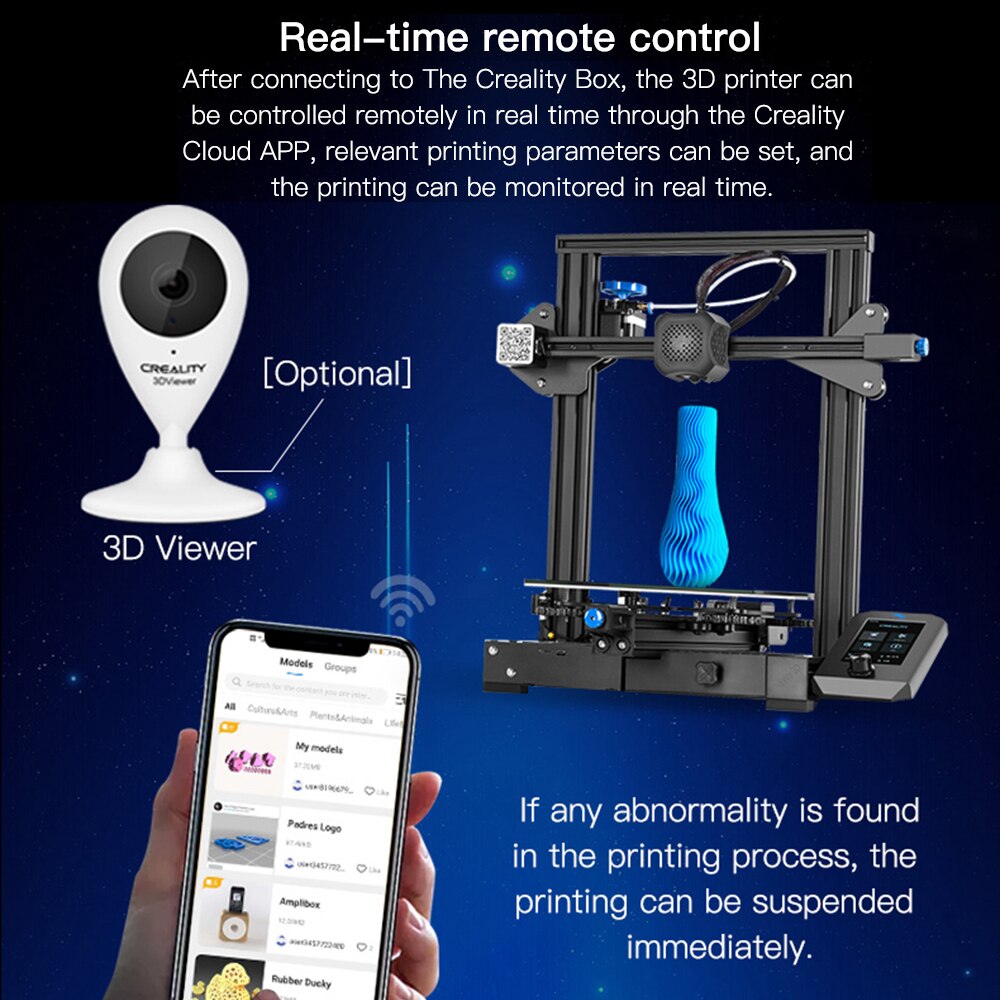 Originele Creality Wifi Box Intelligente Assistent Voor 3D Printer Cloud Slice/Cloud Print/Real-Time Monitor/afstandsbediening Gebruik