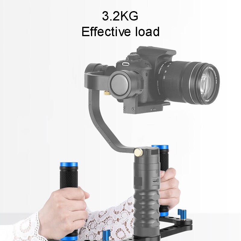 JABS Dual Handle Grip Camera Stabilizer Three-Axis Gimbal Photography Accessories Support Multi-Angle Conversion