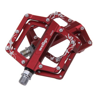 Wellgo Kb009 Ultralight Aluminum Alloy Pedals MTB Mountain Bicycle Cycling Bike Pedal: Red