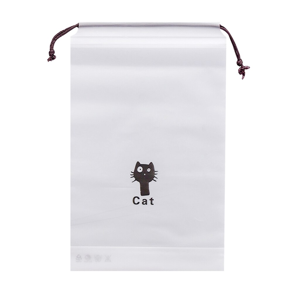 Clear PVC Drawstring Bag Wash Toiletry Pouch Cartoon Storage Organizer Women Cute Travel Beauty Cosmetic Make Up Case: L 30x20cm