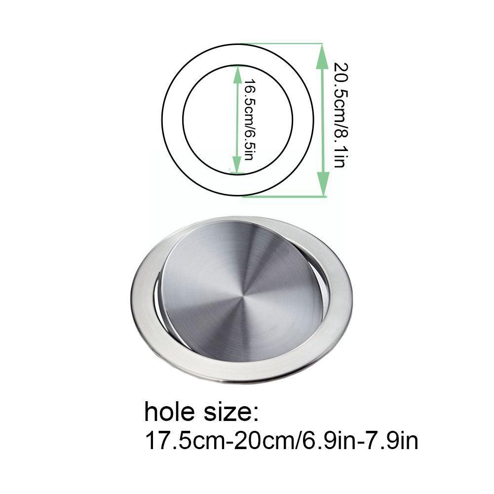 Steel Flap Flush Recessed Built-in Balance Swing Flap Kitchen Garbage Top Bin Trash Counter Can Ashcan Cover Lid G0p3