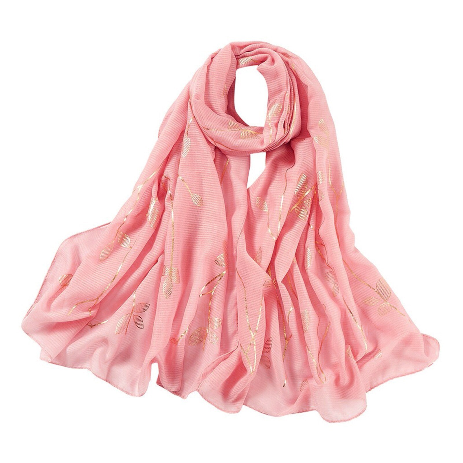 Vrouwen Chiffon Hoofddoek Bloemenprint Hoofd Slijtage Hijab Lange Sjaal Moslim Sjaal Islamitische Hijaabs Arabische Wrap Hoofd Sjaals: Pink 