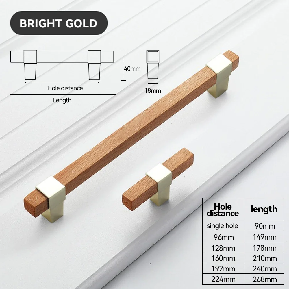 Tiradores de madera para muebles, pomos de Puertas doradas, negras y plateadas para armarios de cocina y cajones: 11 XL / violet
