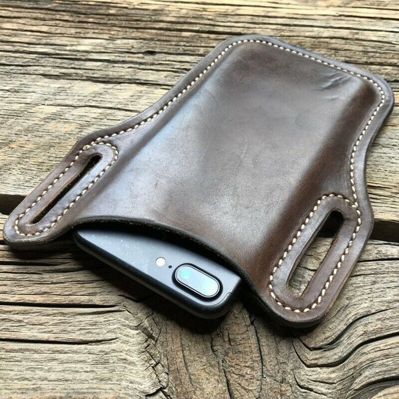 Bolsa de cintura para hombre Accesorios de cuero bolsa teléfono cartera teléfono móvil bucle funda con cubierta cinturón