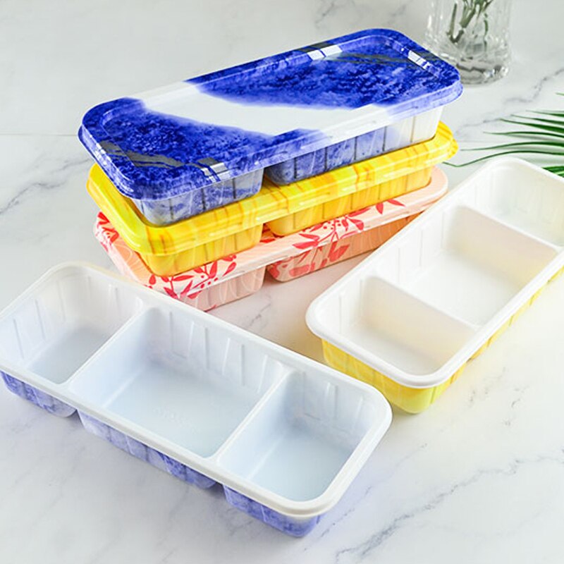 Wegwerp Lunchbox 600Ml Magnetron Verwarming Snack Dessert Cookies Sushi Gebakken Rijst Takeaway Container.