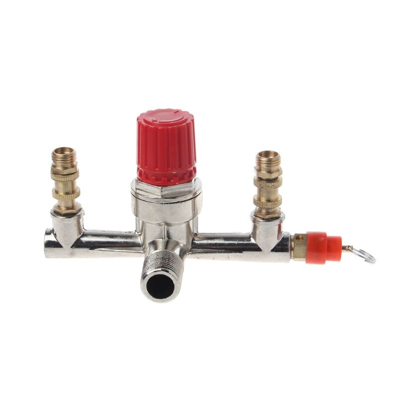 Double Outlet Pipe Alloy Air Compressor Switch Pressure Regulating Valve Mounting Parts Air Compressor Pipe