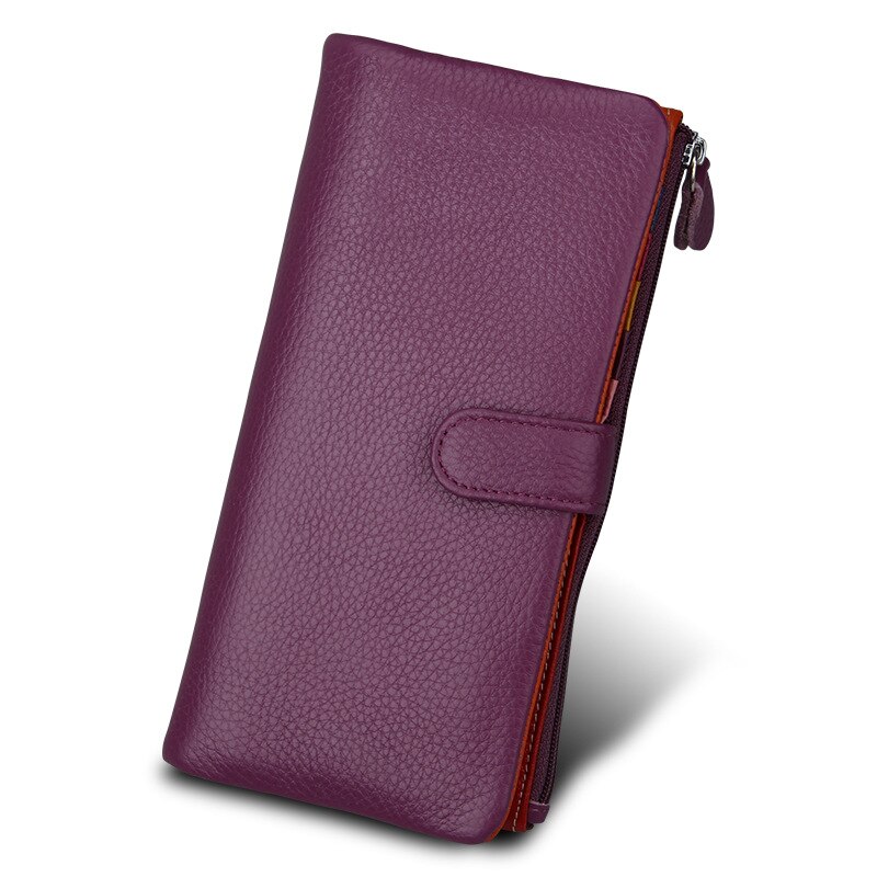 Slikfarvet kvinders læder tegnebog kort lidt mere tegnebog clutch taske