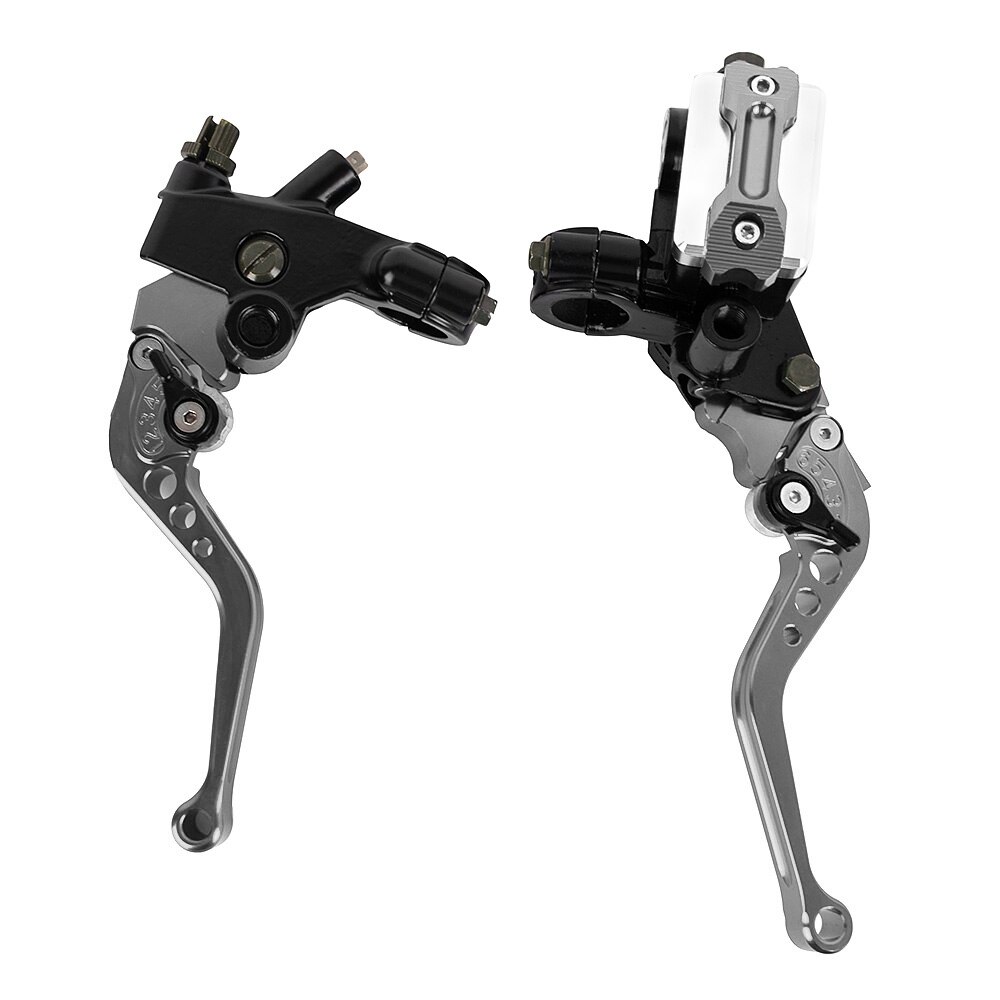 7/8 &quot; 22mm sportssykler justerbar bremseclutchspak med hydraulisk hovedsylinderreservoar til motorsykkeltuning: Grå