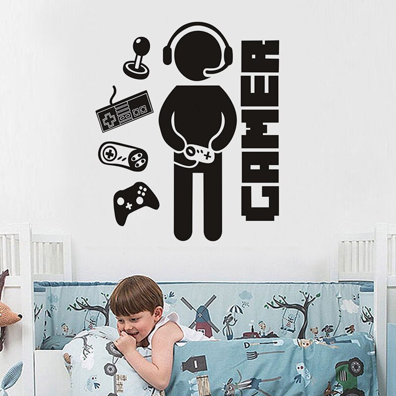 Gamer Decals for Boys Room Game Wall Sticker for Kids Room Boys Bedroom Playroom Wall Decor