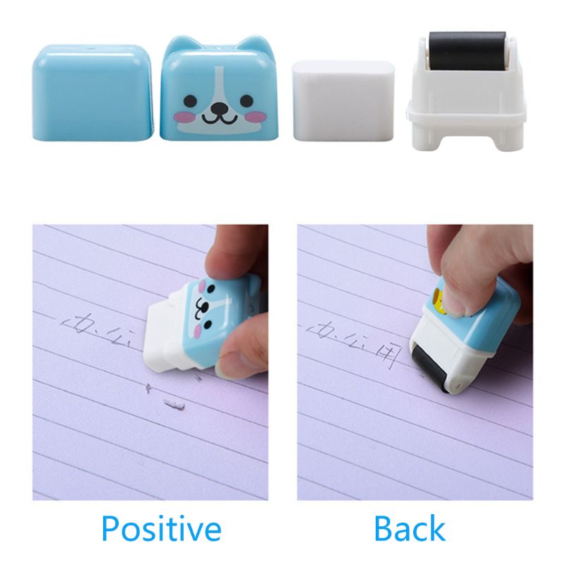 Cute Cartoon Roller Eraser Roller Colorful Rectangle Eraser Pencil Rubber Erasers For School Kids