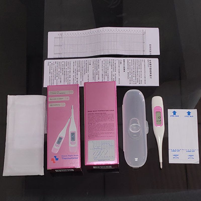 Termómetro Digital de ovulación para mujer, medidor de temperatura Basal LCD D08F