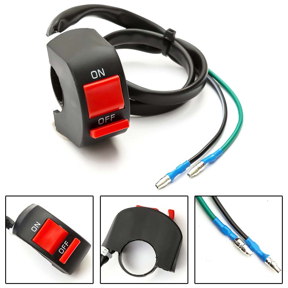Botón de encendido y apagado para Mini Moto Quad, interruptor de apagado y apagado, faro del motor, accesorios de motocicleta, ATV, 22mm, 7/8 pulgadas, 1 ud.