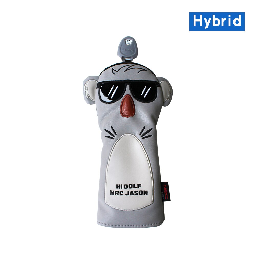 golf Headcover koala Stlye osłona główki kija golfowego dla kierowcy farwater hybrydowy miotacz PU skórzany ochraniacz: For Hybrid