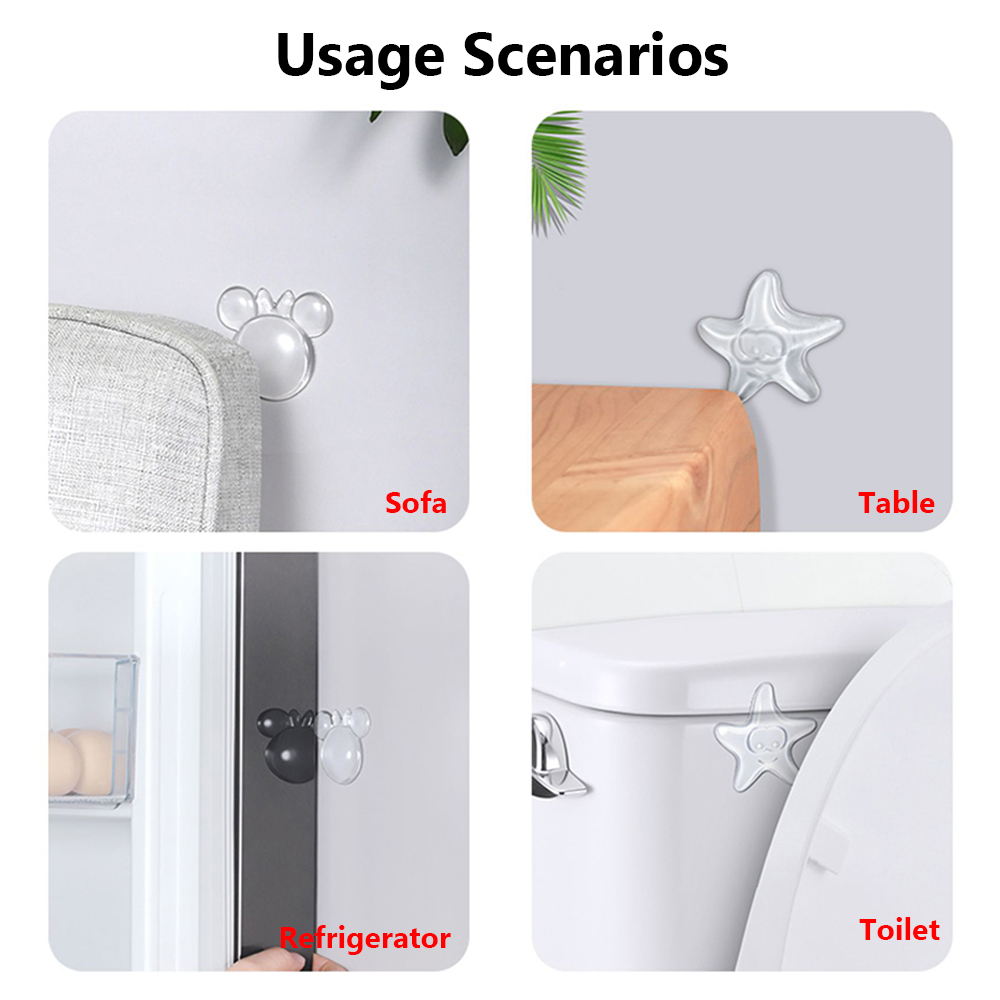 Transparent Silicone Door Stopper Self Adhesive Door Handle Bumper Wall Protector Refrigerator Furniture Mute Anti-crash Pad
