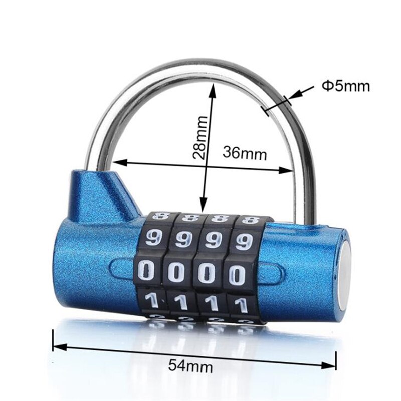 Multifunctional Combination 4 Digit Security Padlock Gym Locker Drawer Luggage Cabinet Toolbox Door Lock Door Padlock