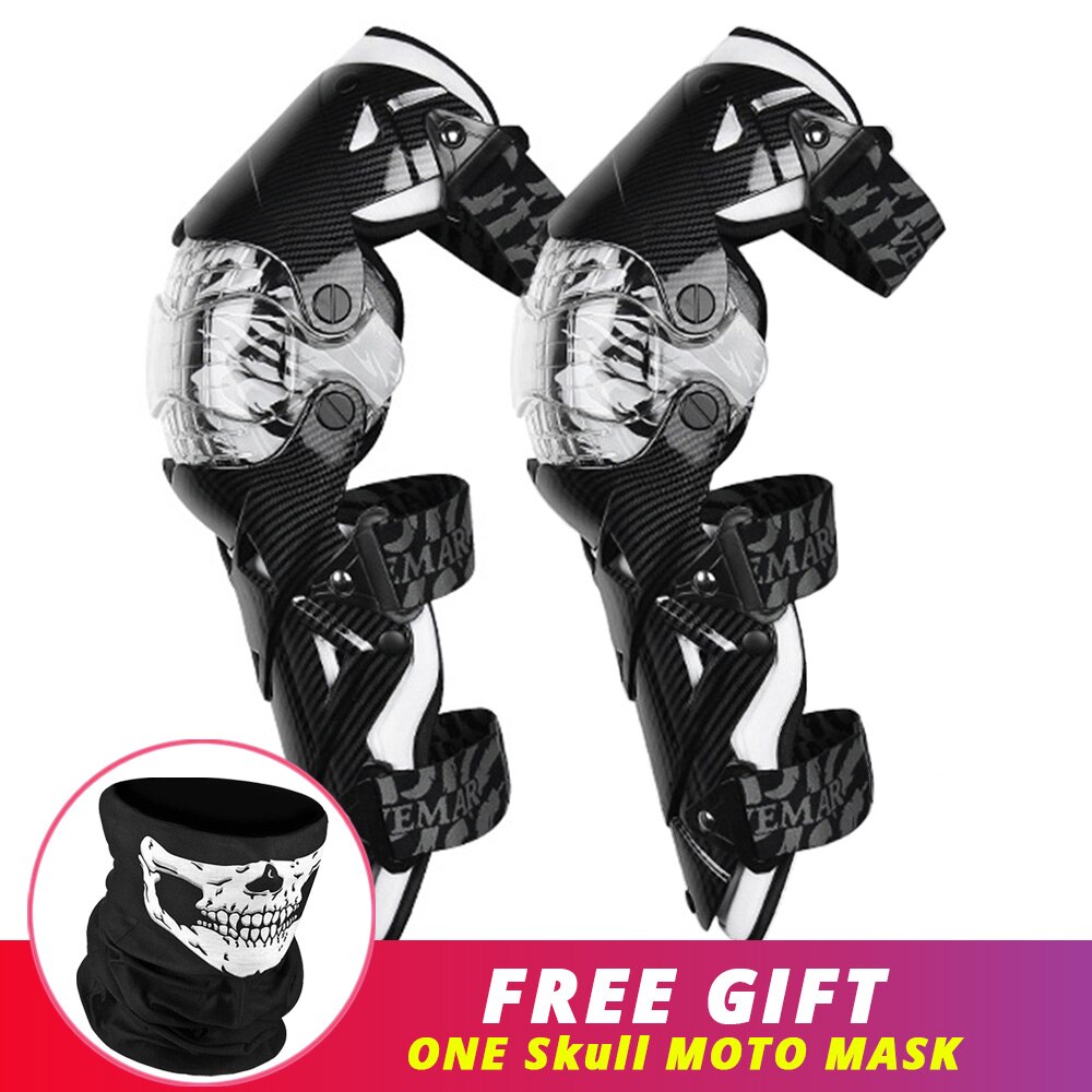 Genouillères roses pour Moto, protection des genoux pour femmes et hommes, équipement de protection: E-18 White