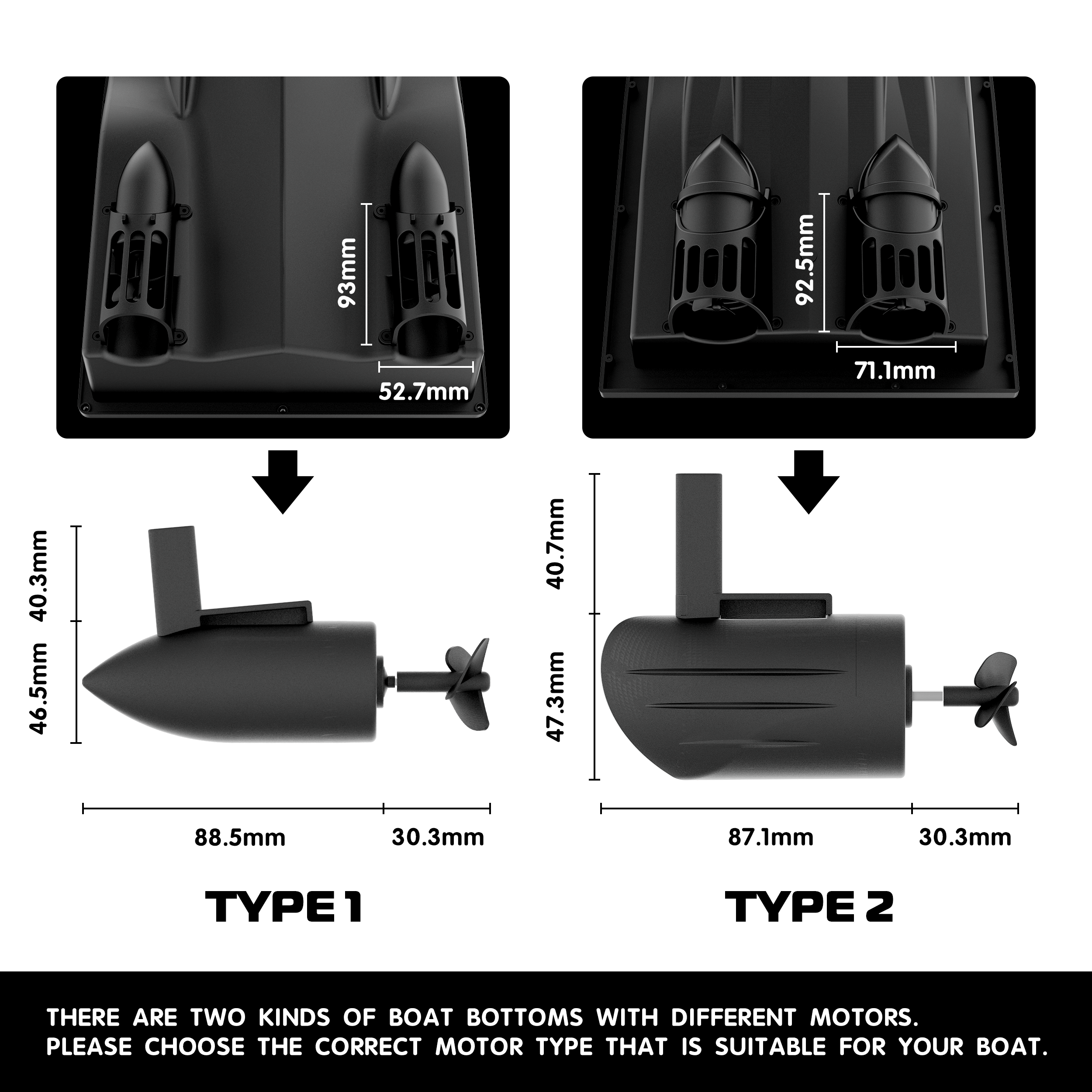 Flytec – moteur de bateau à appâts Original officiel, forte puissance, pièces de moteur avant et arrière avec hélice à 3 pales