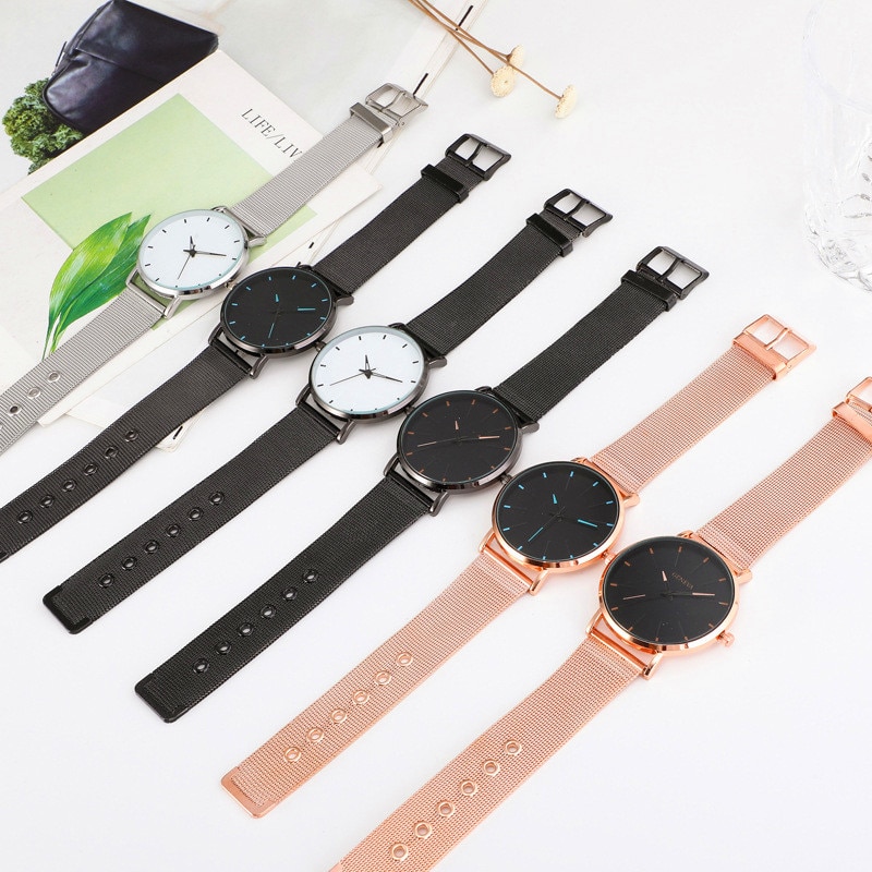 Watch Men Watch Ultra-Thin Watches Quartz Stainless Steel Band Simple Wrist Watch Male Clock