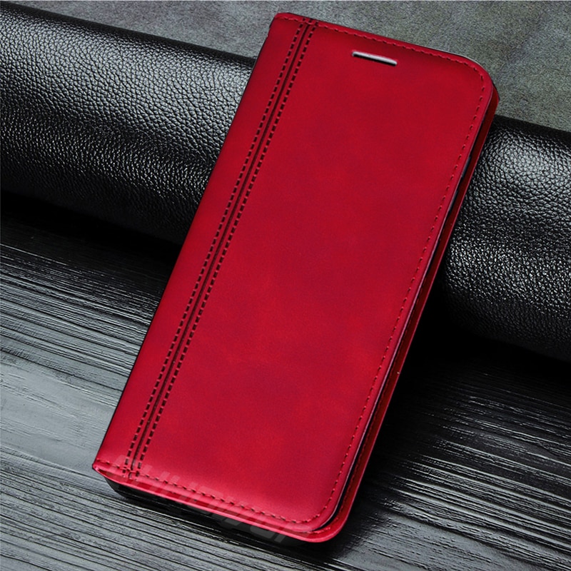 Funda magnética de cuero para Samsung Galaxy A21S, A21S A 21 S, A21 S, 6,5 pulgadas, A217, SM, A217F: For Samsung A21S / Rojo