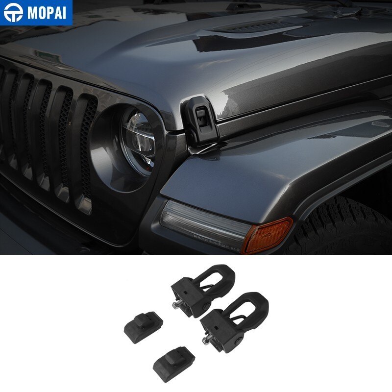 MOPAI Locks Hood for Jeep Gladiator JT + Car Engine Hood Latch Catch With Key Lock Accessories for Jeep Wrangler JL +: B