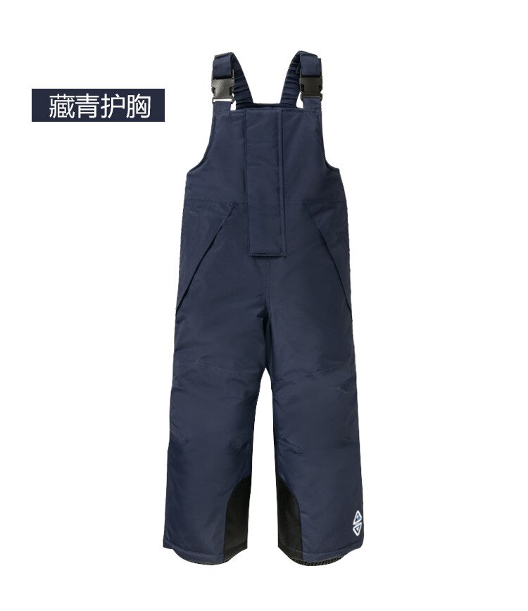 Pantalones de esquí con tirantes para niños y niñas, pantalones de algodón impermeables a prueba de viento, calidez gruesa, para exteriores, novedad de