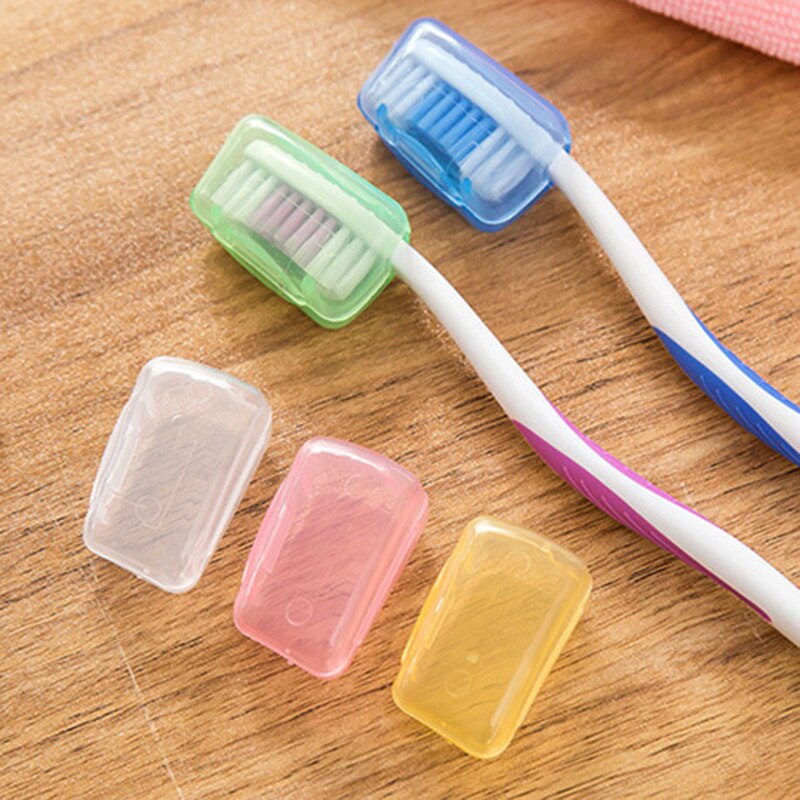 5 stk/sæt transportabel plastik-tandbørstehoveddæksel børste rejse vandreture camping bærbar beskyttelsesærmet tandbørstehovedhætte