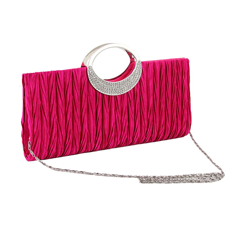 Dames avond clutch dames ketting handtas bruids bruiloft feest schoudertas femme carteras mujer de hombro: Rozenrood