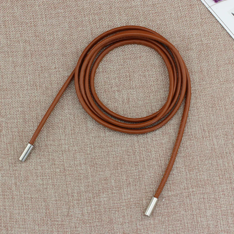 Cinturón de cadena de cintura de cuerda de cuero para mujer, corbata de decoración Simple, 156cm de longitud, cuerda de cintura anudada, pretina de cordón Vintage: Verde