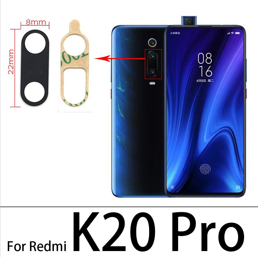 2 Pz/lotto, obiettivo di Vetro della Fotocamera Posteriore posteriore Con Colla Per Xiaomi Redmi 6 7 8 6A 7A 8A S2 5A 6A Nota 6 7 8 K20 Pro Per Xiaomi Mi 9T Pro: Redmi K20 Pro