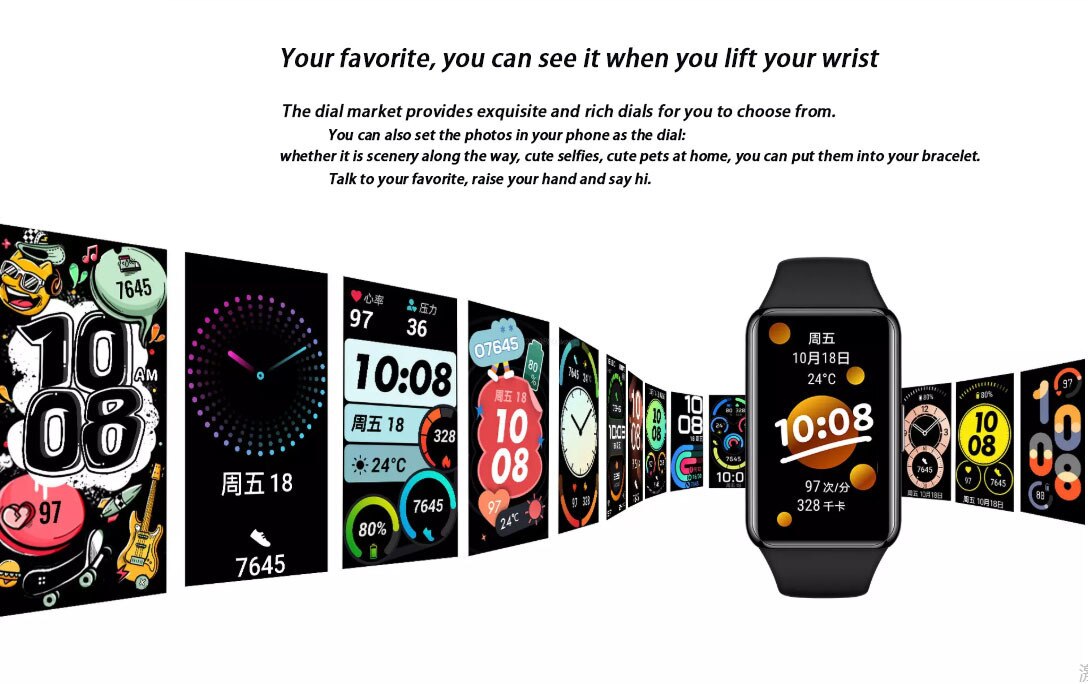 Huawei – bracelet connecté sportif Band 6 Pro, écran entièrement tactile, NFC, moniteur de fréquence cardiaque, de sommeil et de température corporelle, étanche, , 90%