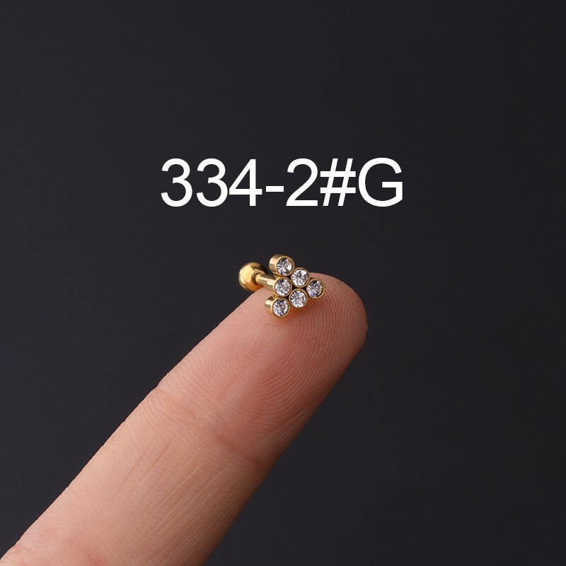 1Piece Korean Mini Size Piercing Stud Earrings for Women Trend Jewelry 16G Stainless Steel Earrings for Girls Ear Cuff: 1Piece Gold-2