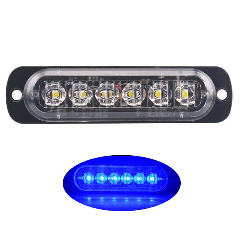 6 LED-Blinkwarnleuchten für LKW, Auto, Motorrad, Gelb, Weiß, 18 Blitzmodi, Notfalllampe, 12–24 V, seitliche, hohe, helle Lichter