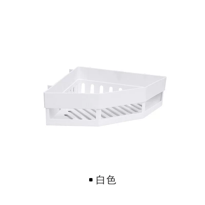Geen ponsen vereist Naadloos wandgemonteerd opbergrek Plastic opbergrek voor het organiseren van keuken Badkamer Wasrek Badkamer: WHITE