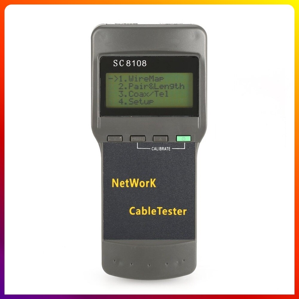LCD Network Tester Meter Wireless LAN Phone Cable Meter Tester Wire Tracker LCD Display SC8108