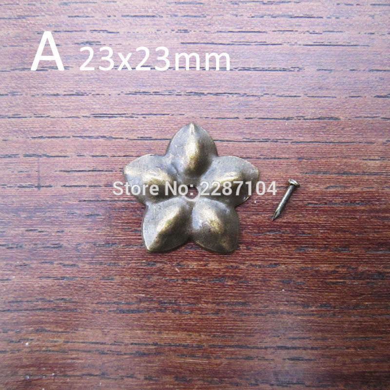 50x antikke messing bronse vintage møbeltrekk spiker smykkeskrin møbel dør dekor stift stift skive stort hode dørspiker