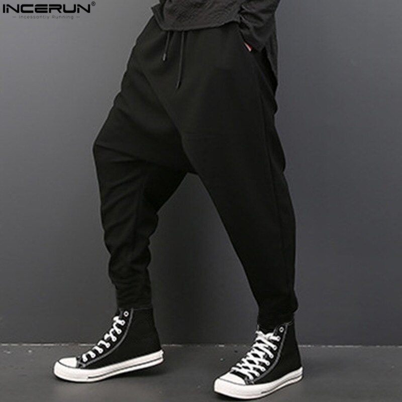 Incerun baggy byxor herr lösa grenbyxor hip-hop dansbyxor herr harem byxor pantalon hombre plus size