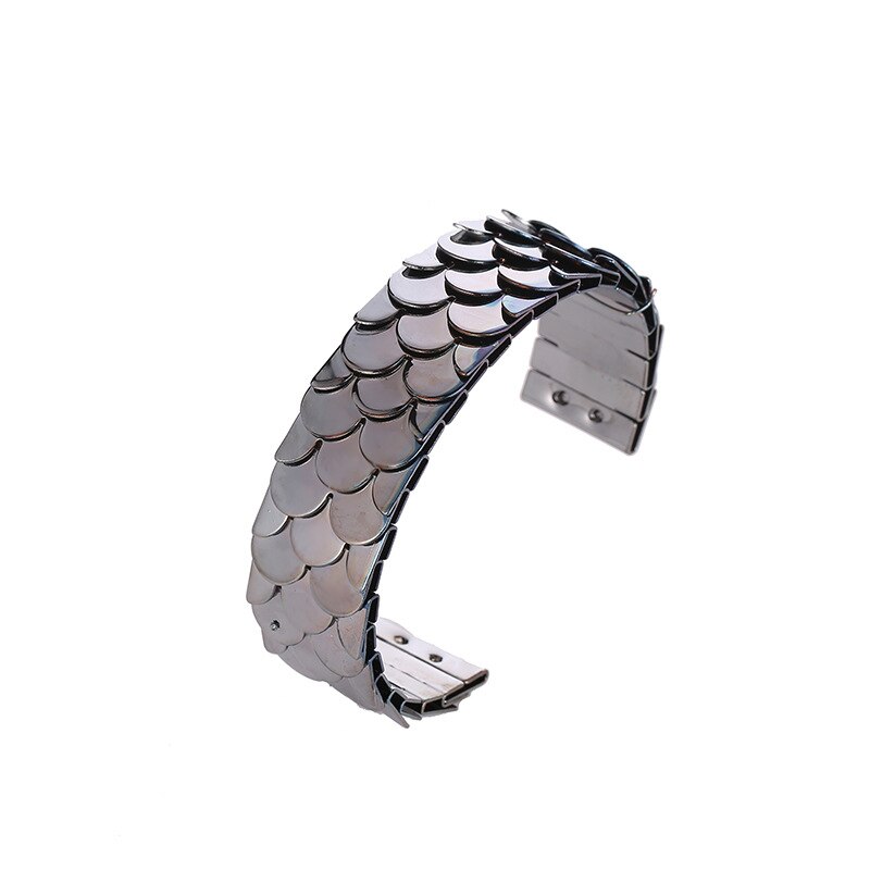 Bangles Fish Scales Bracelets Women Simple Jewellery Bracelet Geometric Jewelry Hand Made Trendy Zinc Alloy Punk Armband: black