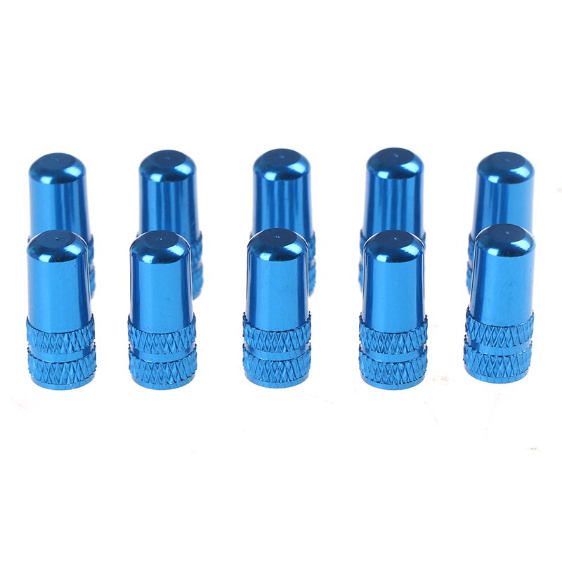 10Pcs Fiets Ventieldopje Fiets Velg Tyre Stem Air Ventieldopjes Dust Covers: Blauw