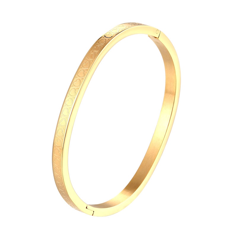 5cm de diâmetro bonito círculo pequeno coração pulseira para crianças alta qualidade aço inoxidável cor ouro jóias menina crianças presente