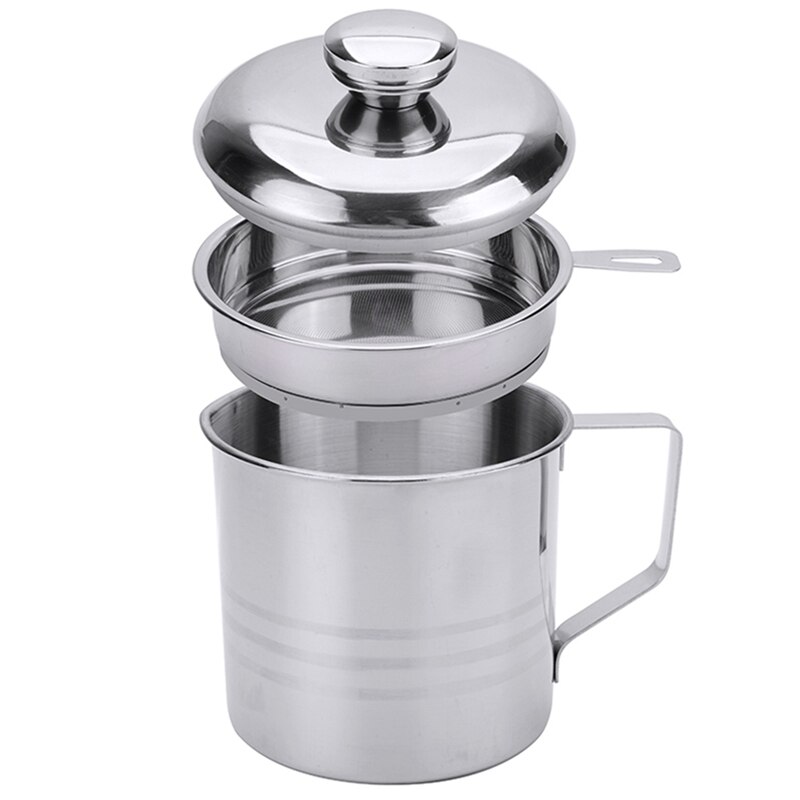 Oil Strainer Pot Stainless Steel Container Jug Storage Can with Filter Leakproof Cooking Oil Pot Dispenser Kitchen Tools