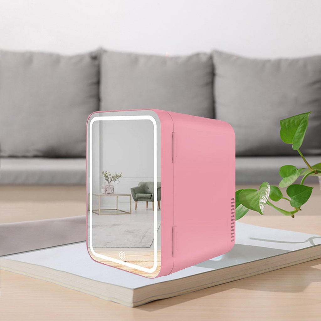 mini makijaż lodówka kosmetyczna lodówka sypialnia biuro uroda lodówka przechowywanie kosmetyków mini lodówka: 8L różowy 