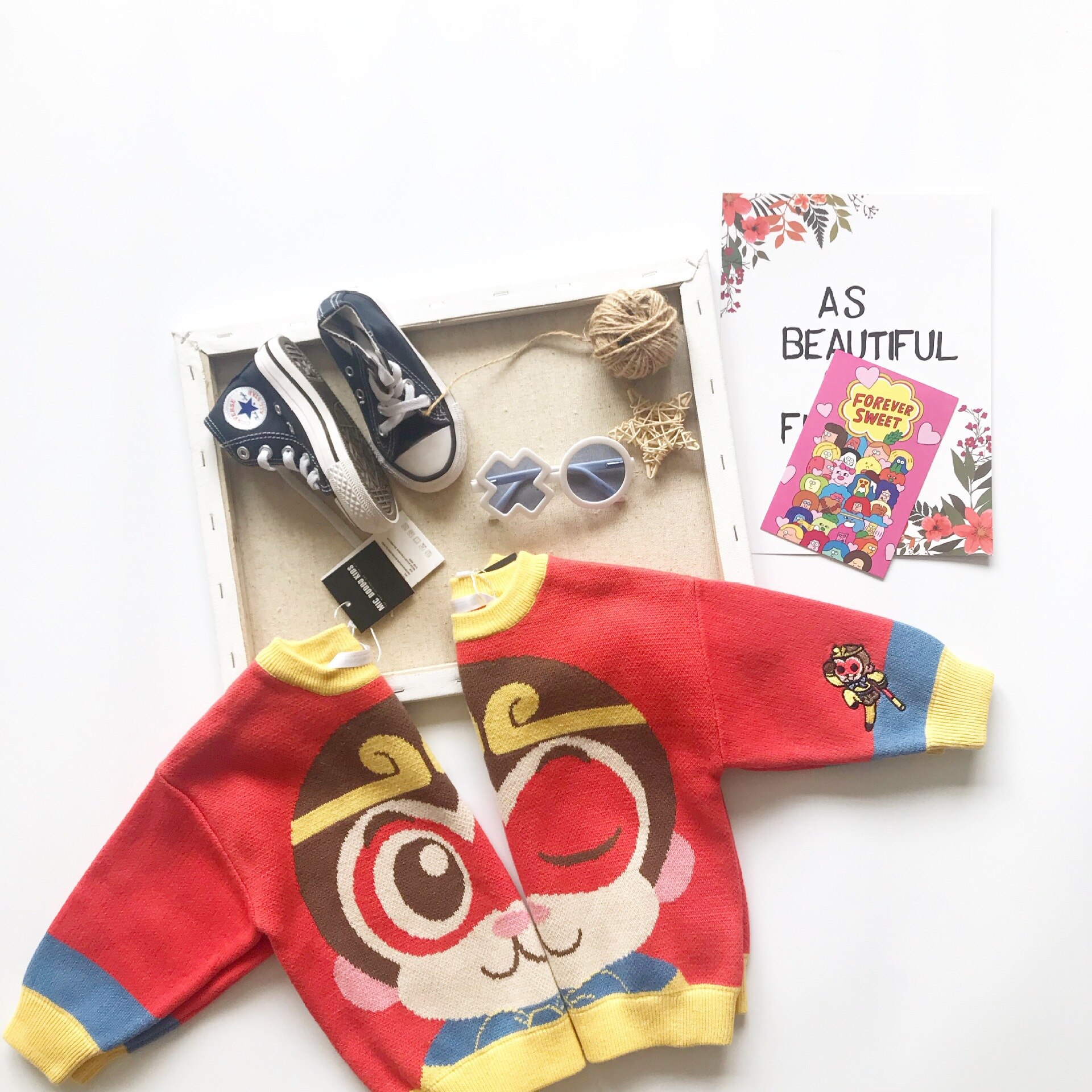Pull en tricot petit singe pour enfants
